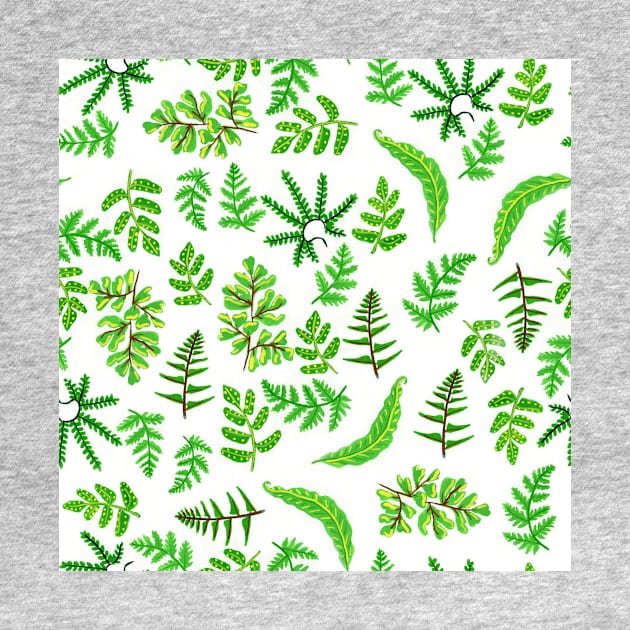 Ferns in Gouache Pattern by paintedpansy